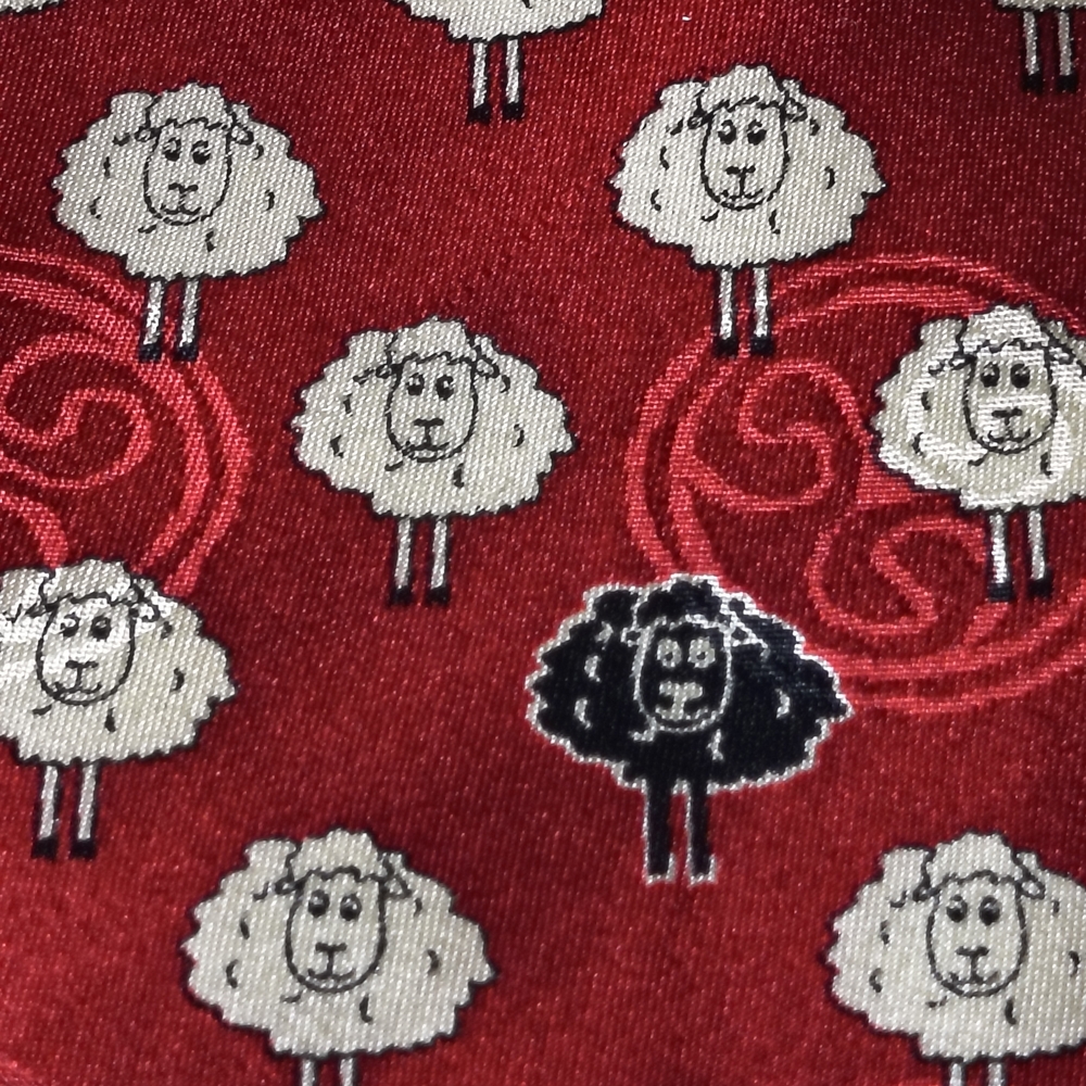 Red Sheep Pattern Tie